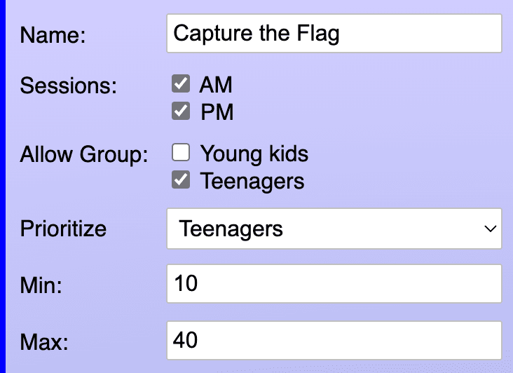 Activities screenshot